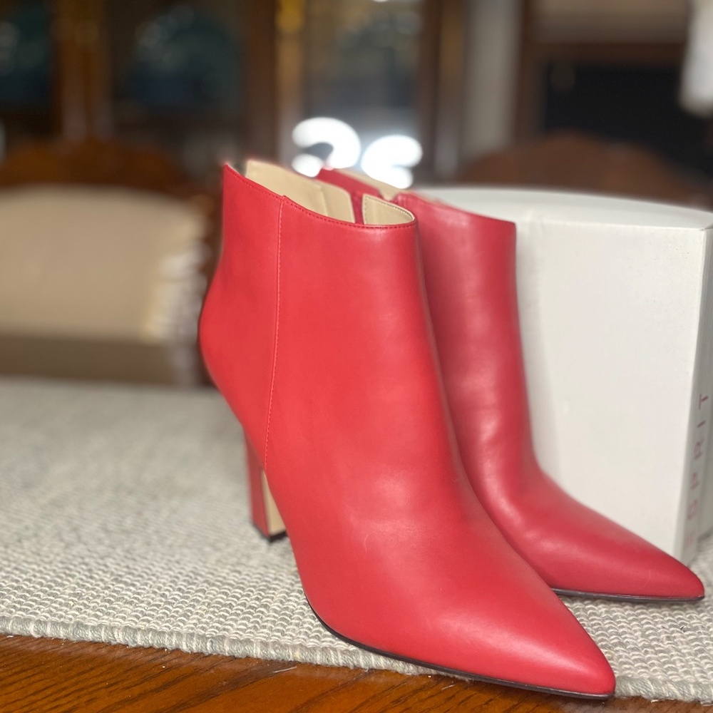 Red ankle boots